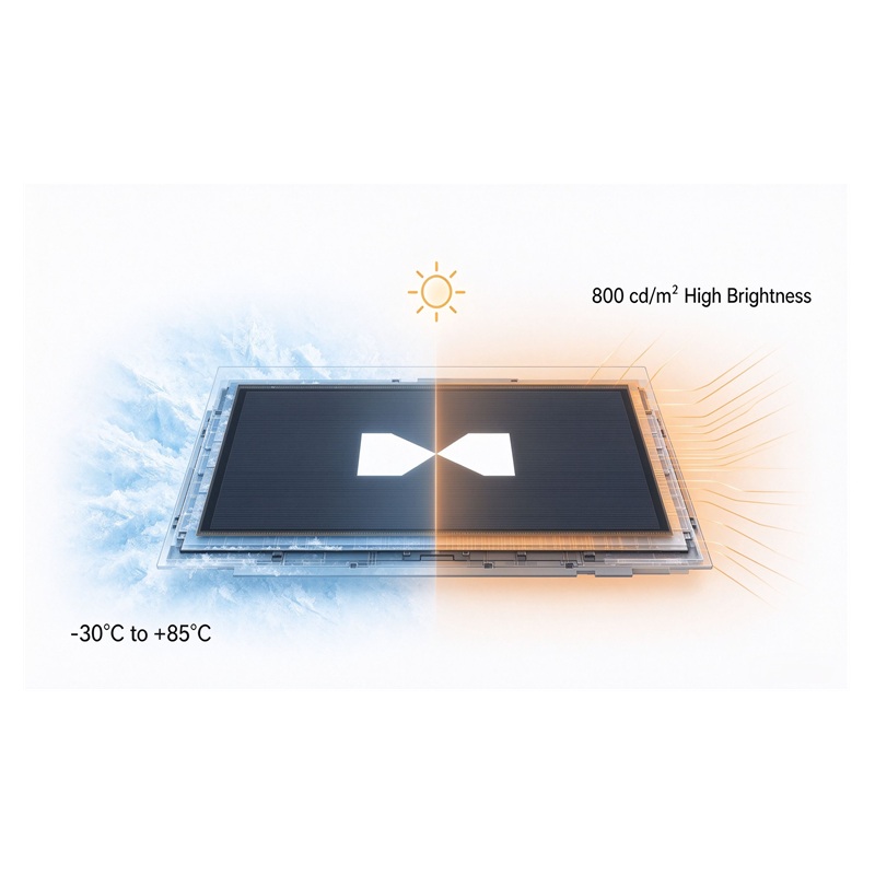 7-дюймовый TFT LCD-дисплей 800×480 с расширенным температурным диапазоном | RGB | Закалённое защитное стекло | EDT070LSANX-568