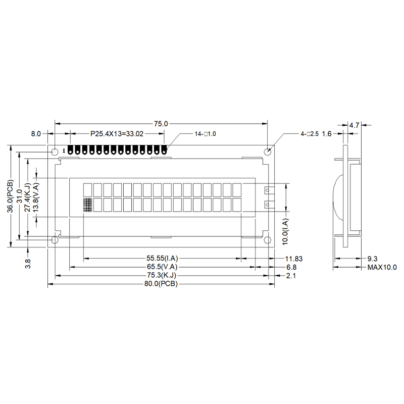 EDM1602-01 | Символьный ЖК-модуль 16×2 | STN Positive | Жёлто-зелёная LED-подсветка | 8-битный параллельный интерфейс | COB