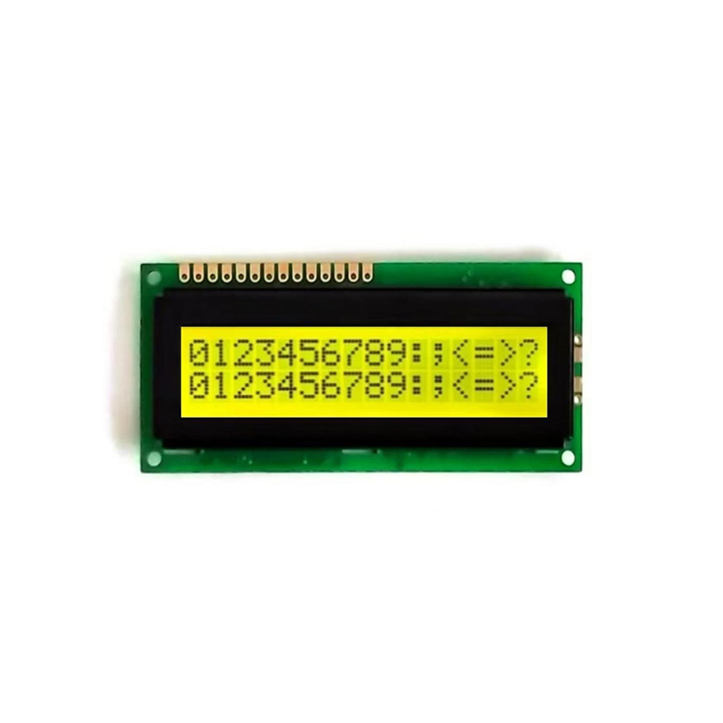 EDM1602-01 | Символьный ЖК-модуль 16×2 | STN Positive | Жёлто-зелёная LED-подсветка | 8-битный параллельный интерфейс | COB