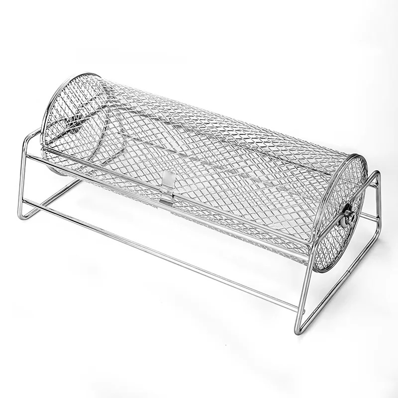 Гриль для барбекю из нержавеющей стали Корзина Rotisserie Rolling Mesh Клетка Для жарки барбекю гриль Аксессуары для гриля Для даже приготовления гриля