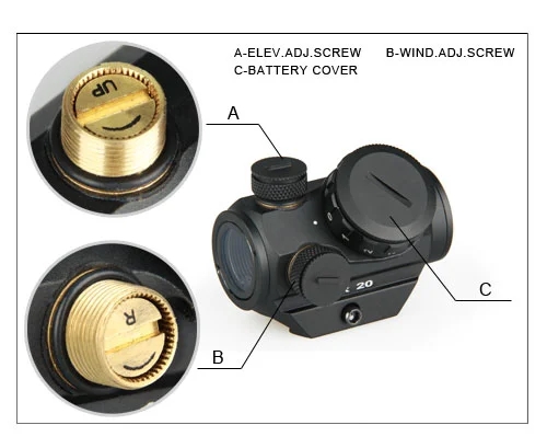 Red dot прицелы для страйкбола - Red Dot Sight 1x20 мм - Puxisen Optoelectric