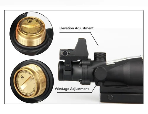 Оптоволоконный прицел ACOG 4x32 с мини-красной точкой прицела - Puxisen Optoelectric