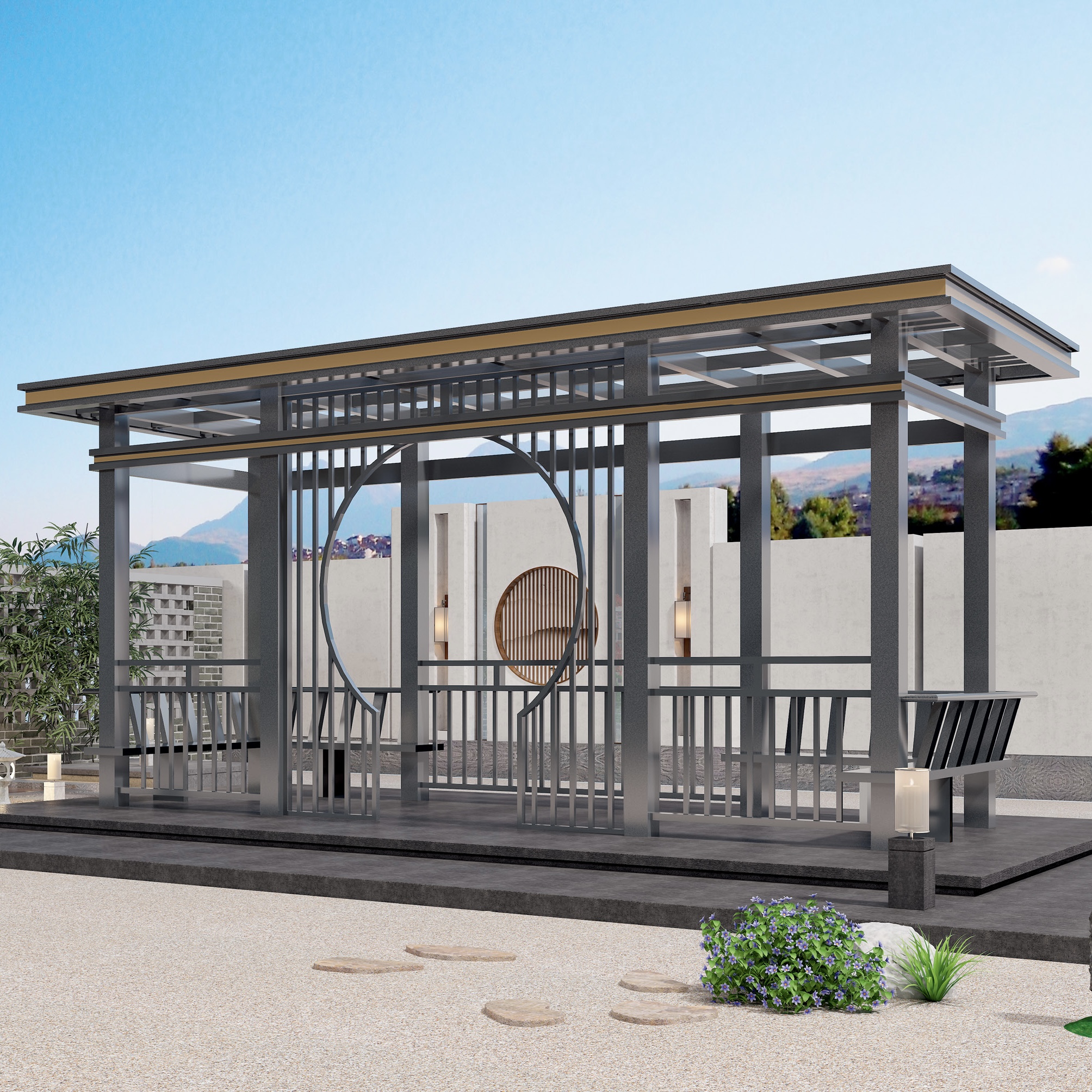 Алюминиевая беседка Пергола Aquaviva Нео Отдельностоящая 3X3X4