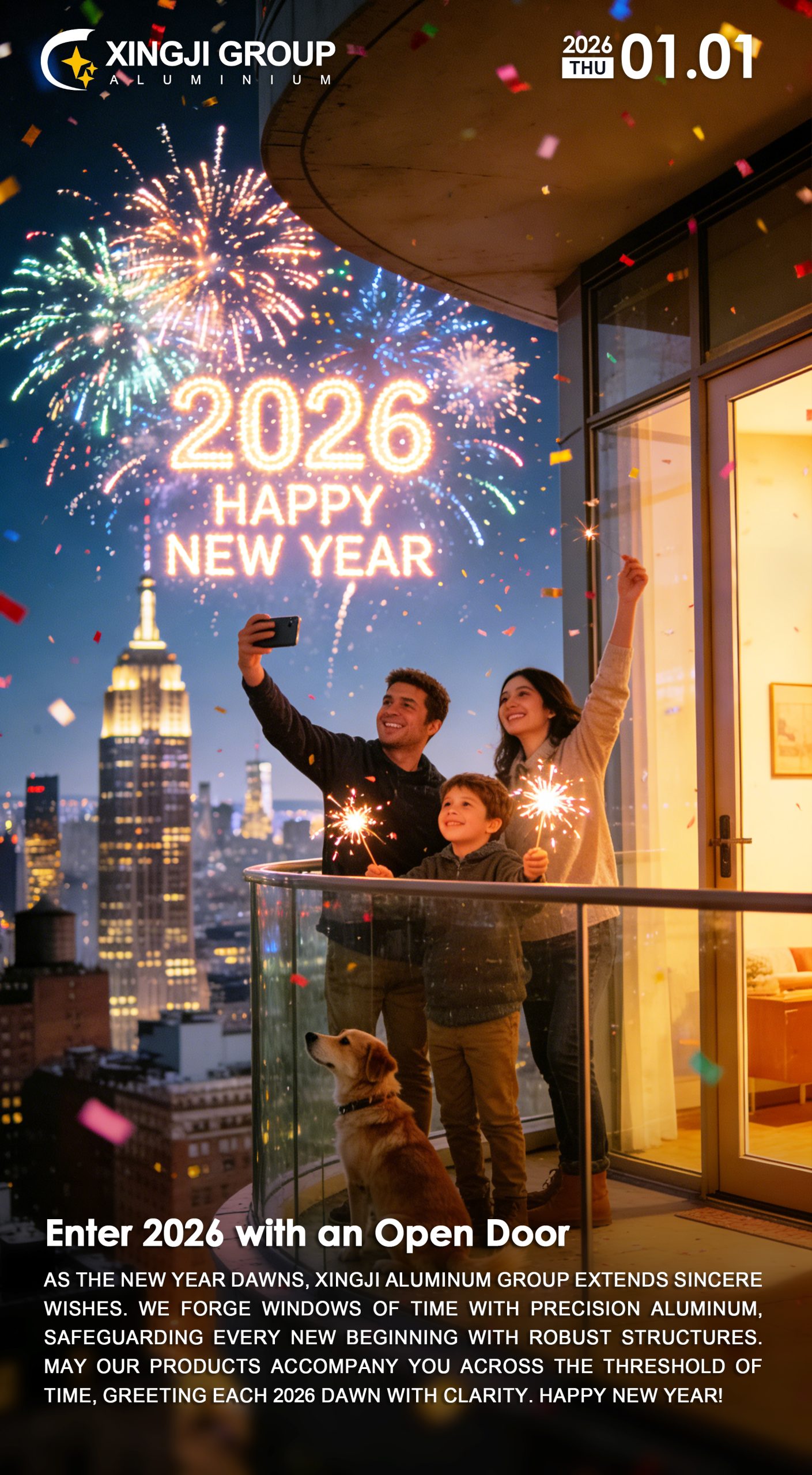 С Новым годом!- Как насчет начала нового года с видом через алюминиевые двери на террасу?