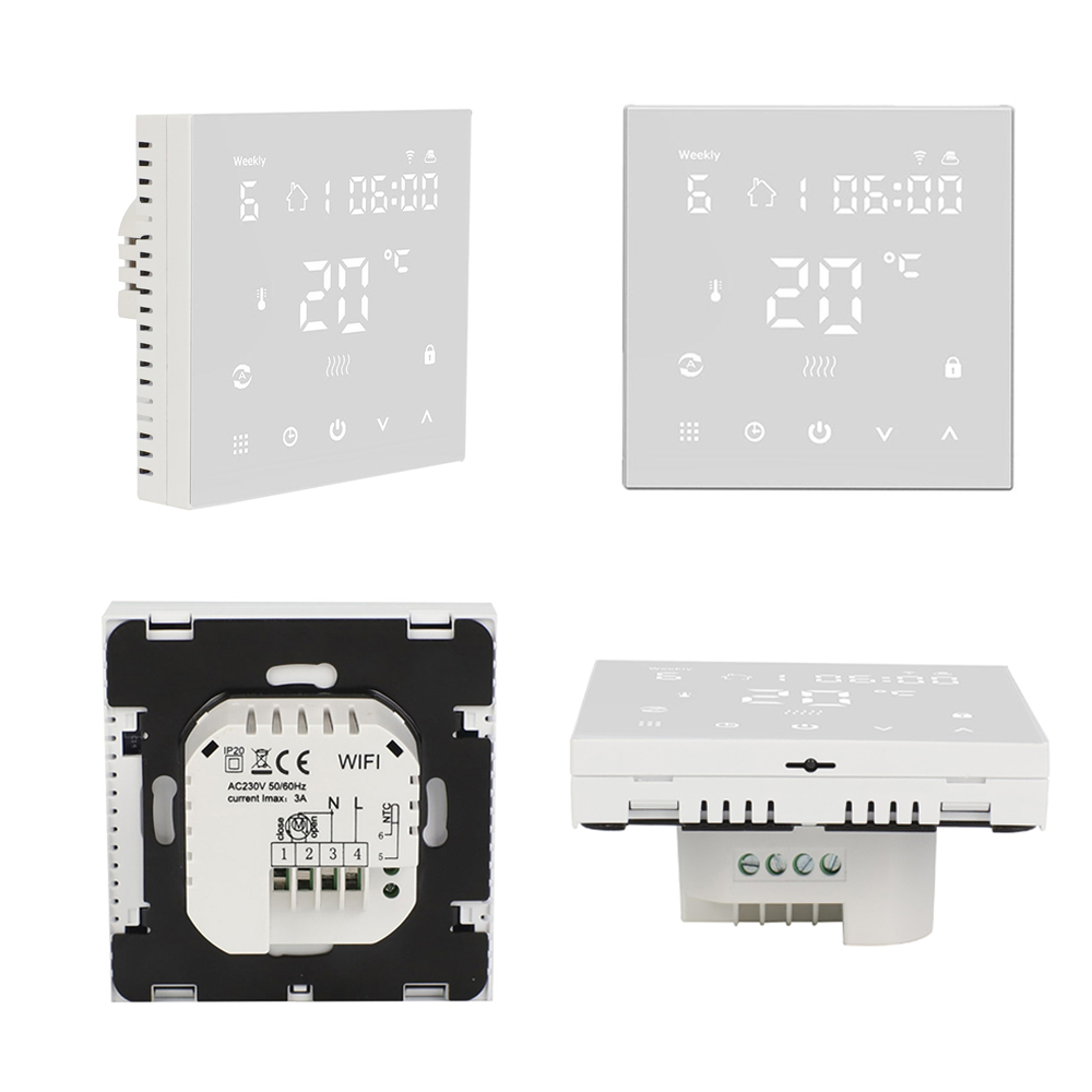 Термостат для фанкойлов с зеркальным стеклом, Modbus, 2-трубный (2P)