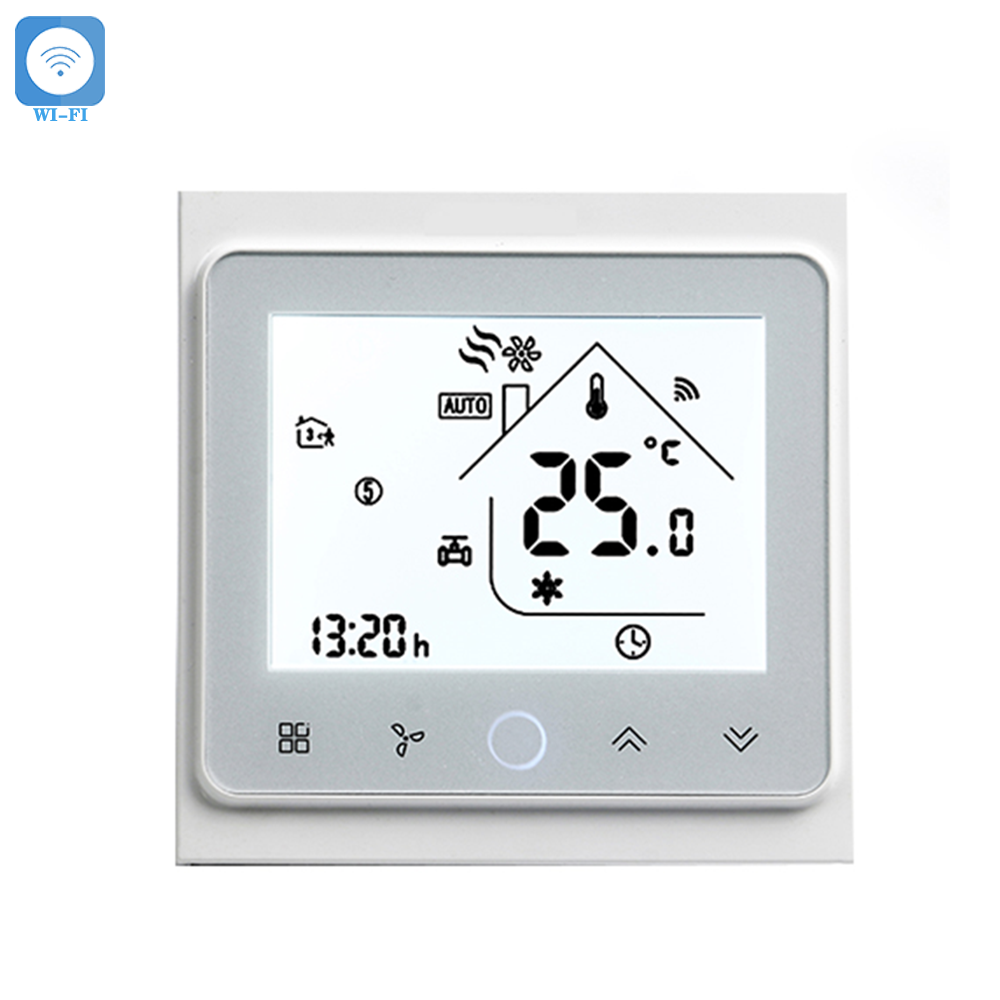 Термостат для фанкойлов HVAC, 2-трубный / 4-трубный, с Modbus и сенсорным дисплеем