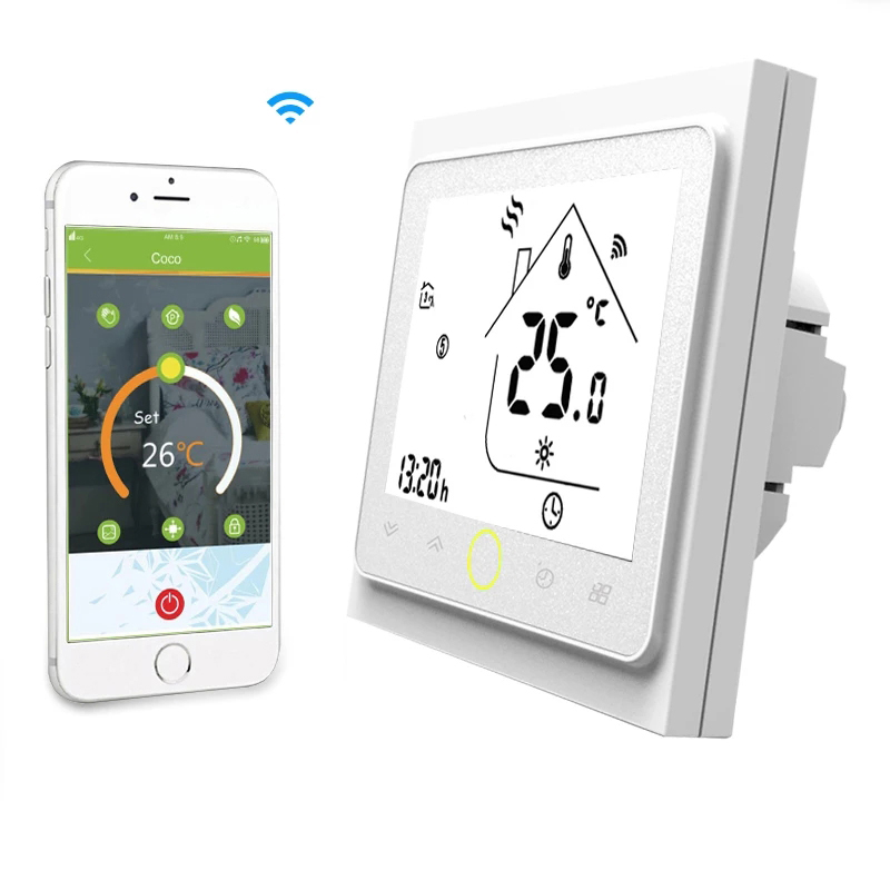 Термостат для фанкойлов HVAC, 2-трубный / 4-трубный, с Modbus и сенсорным дисплеем