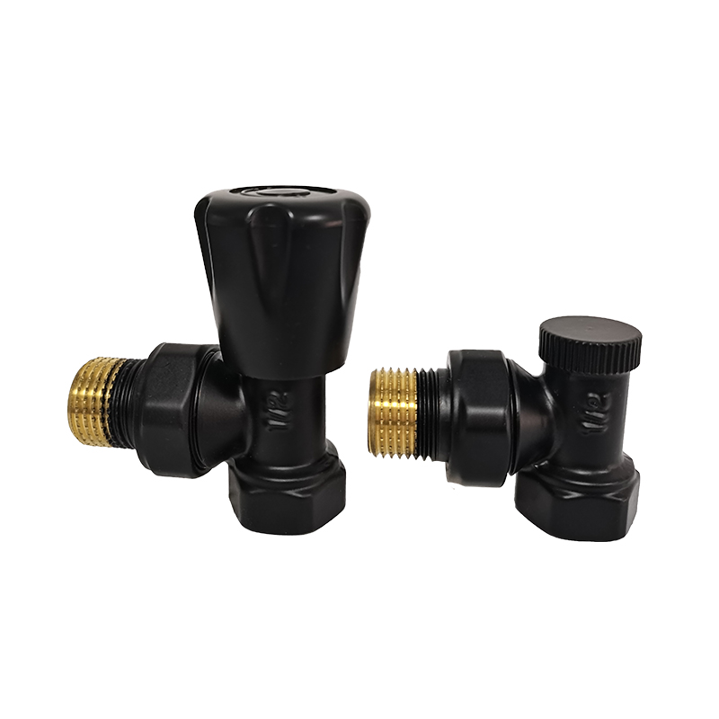 BYL-064  Новый черный латунный радиаторный вентиль для тёплого пола