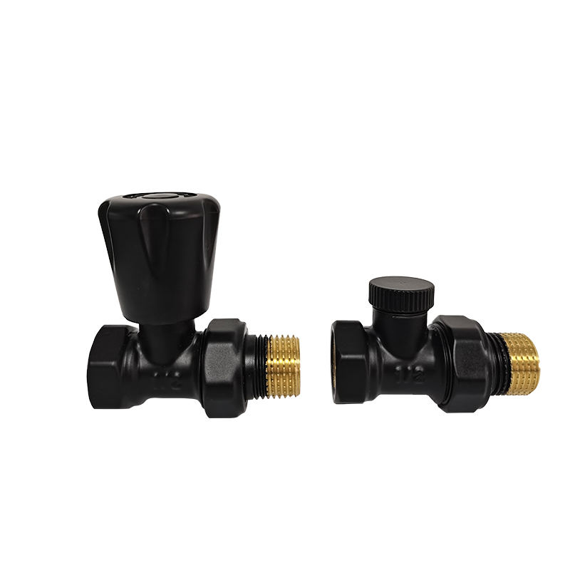 BYL-065  Новый черный латунный прямой ручной радиаторный вентиль для тёплого пола