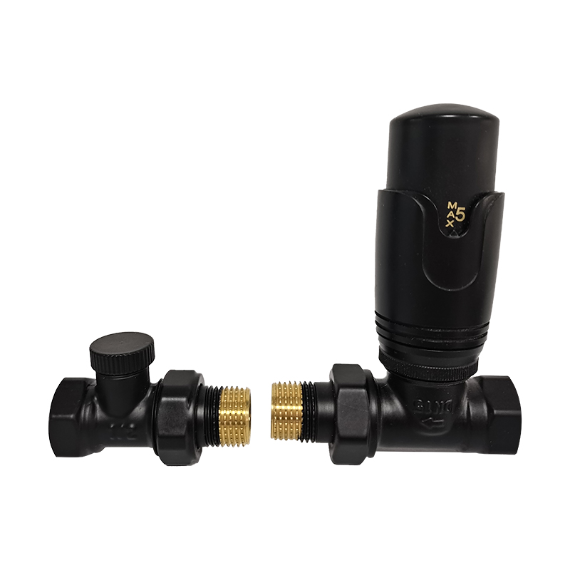 BYL-066  Оптовые черные комплекты термостатических радиаторных клапанов для тёплого пола