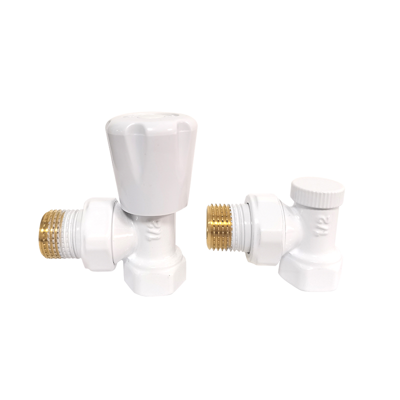 BYL-067  Новый белый латунный угловой ручной радиаторный вентиль для тёплого пола