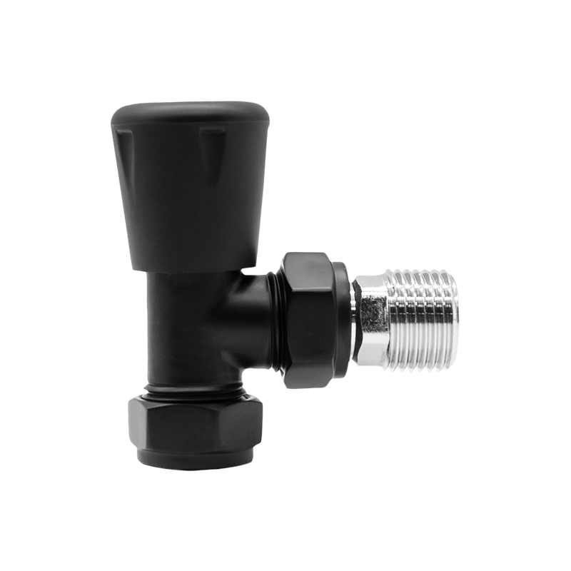 BYL-082  Прямой никелированный радиаторный клапан антрацитового цвета DN15