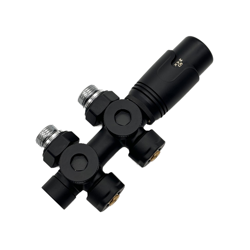 BYL-097  Оптовые чёрные многоблочные Н-образные термостатические радиаторные клапаны