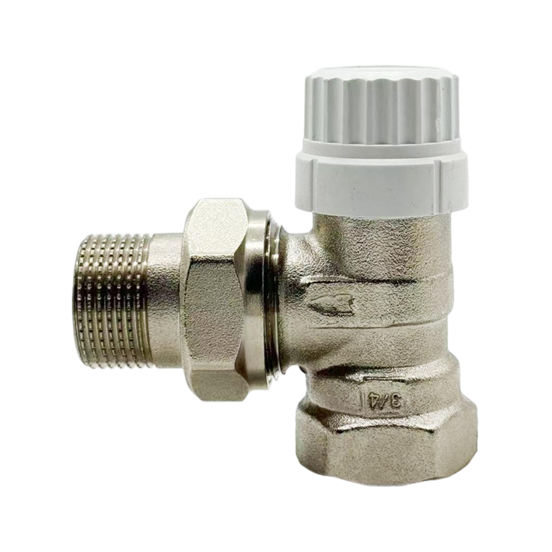 BYL-106  Оптовые никелированные латунные угловые термостатические радиаторные клапаны (TRV) с резьбой G3/4″ для тёплого пола