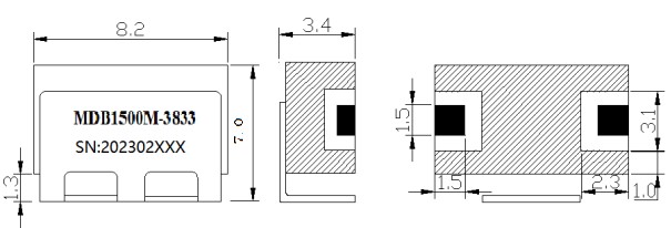 Все неназначенные допуски составляют ±0.2 мм.
