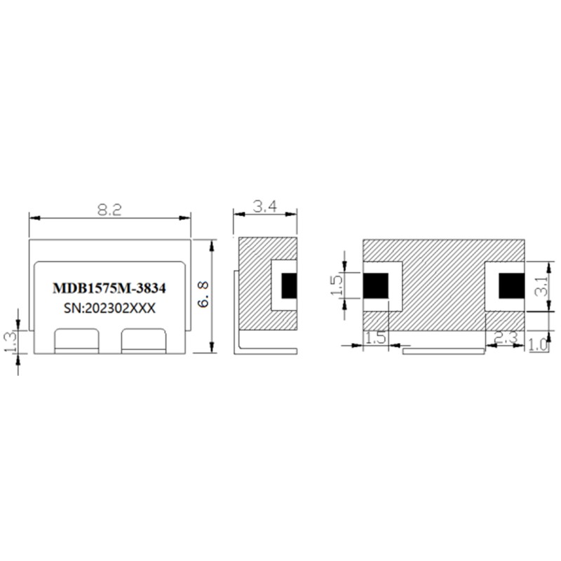 Полосовой фильтр на диэлектрическом резонаторе MDB1575M-3834