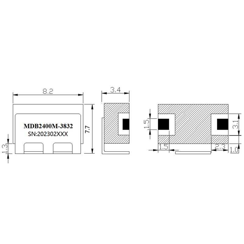 Полосовой фильтр на диэлектрическом резонаторе MDB2400M-3832