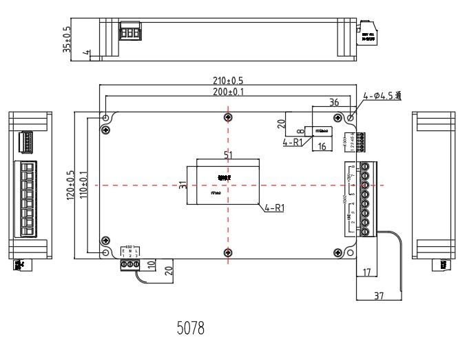 Рисунок 1. Габаритные и установочные размеры изделия
