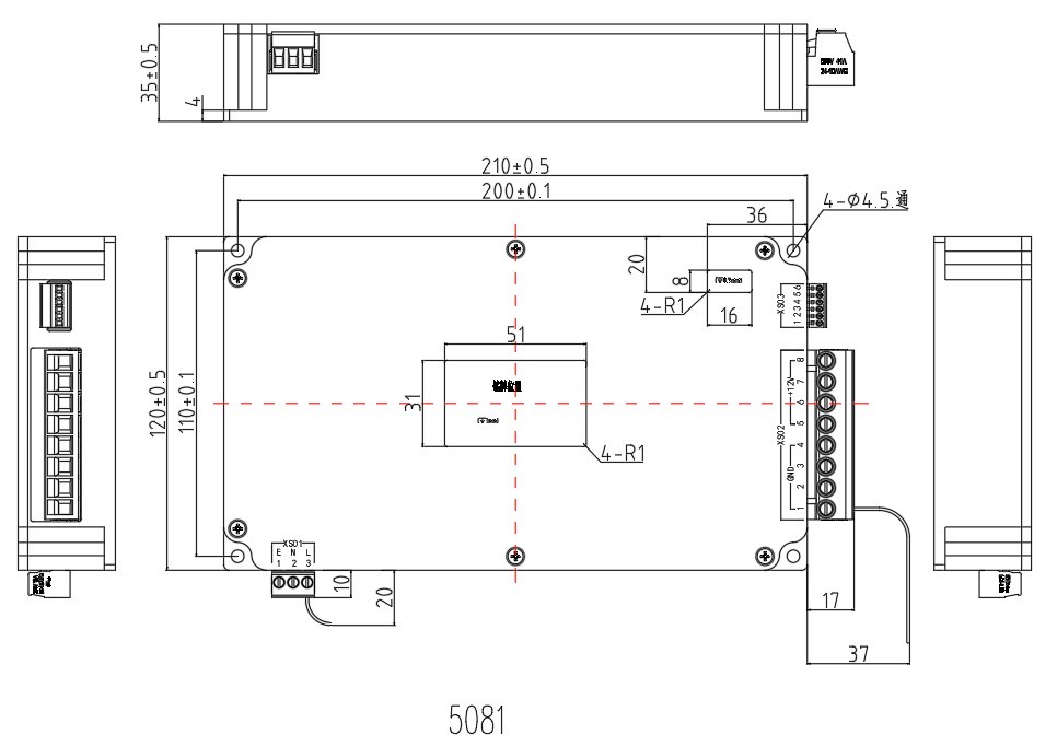 Рисунок 1. Габаритные и установочные размеры изделия