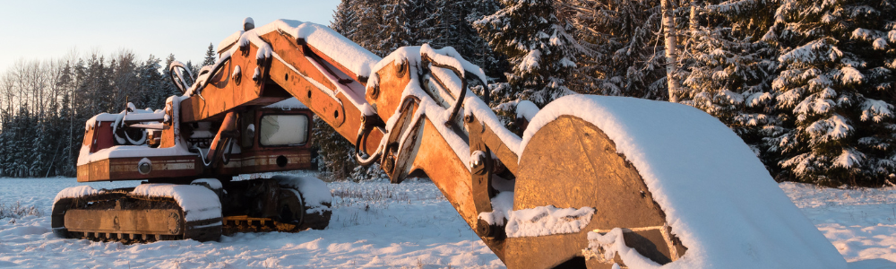 construction equipment in winter