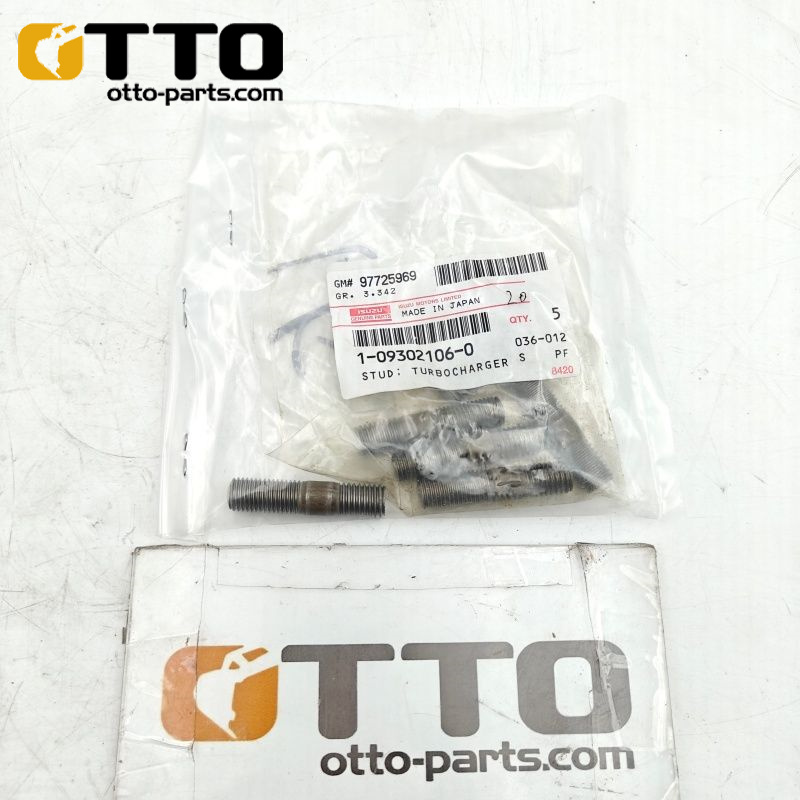 OTTO Болт-гайка фланца турбокомпрессора 1-09302106-0 для Hitachi ZX200-3 с двигателем 4HK1, жаростойкий болт-гайка для фланца турбокомпрессора