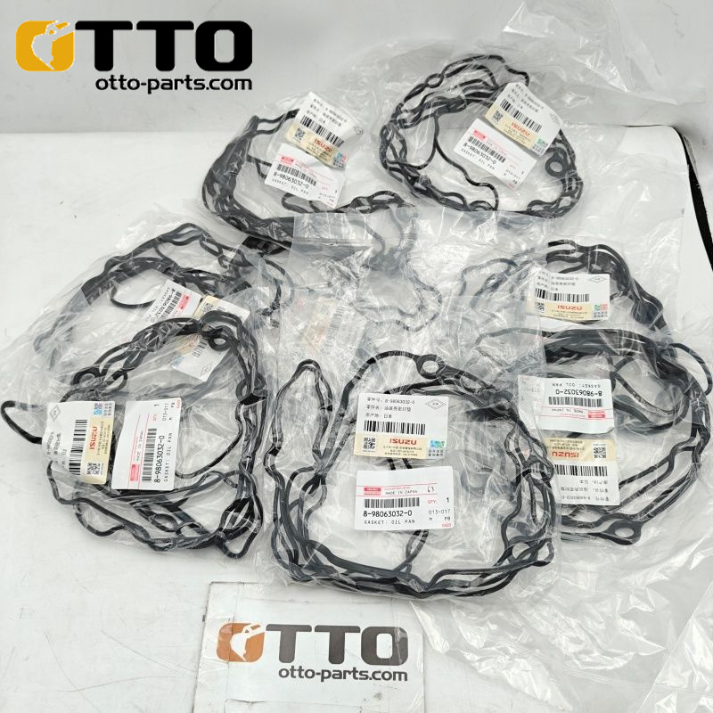 Прокладка поддона картера OTTO 8-98063032-0 для двигателя Isuzu 6WG1 (экскаваторы ZX450-3, PC450, PC490). Замена уплотнения масляного поддона.