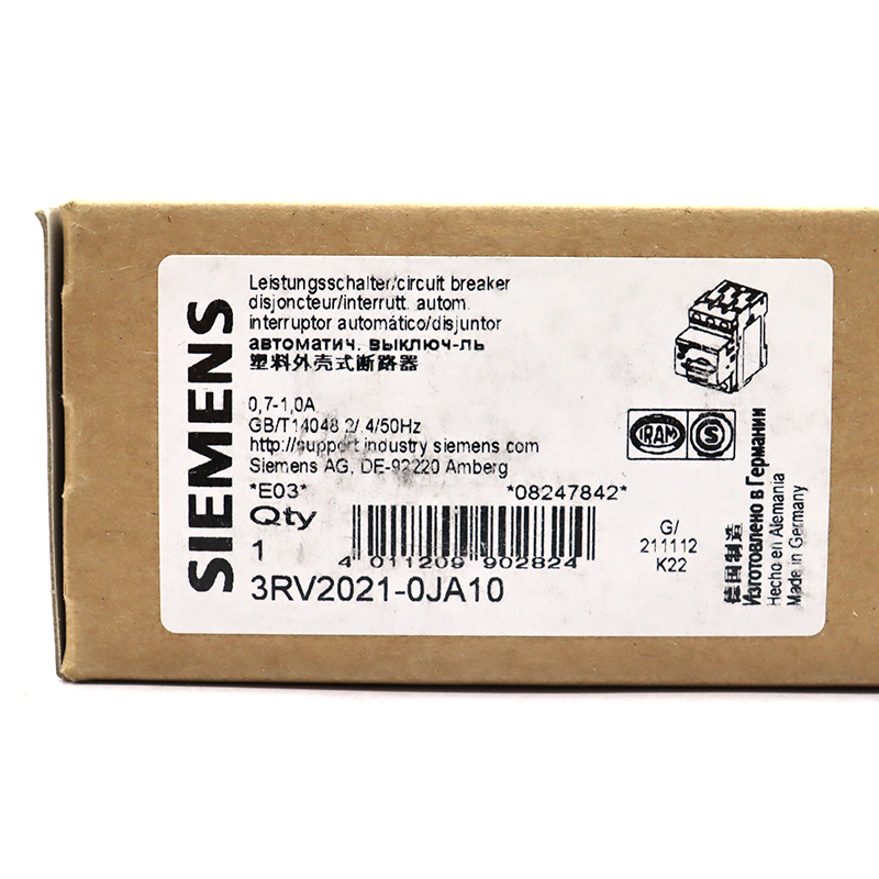 Автоматический выключатель защиты двигателя SIRIUS 3RV2021-0JA10 от Siemens