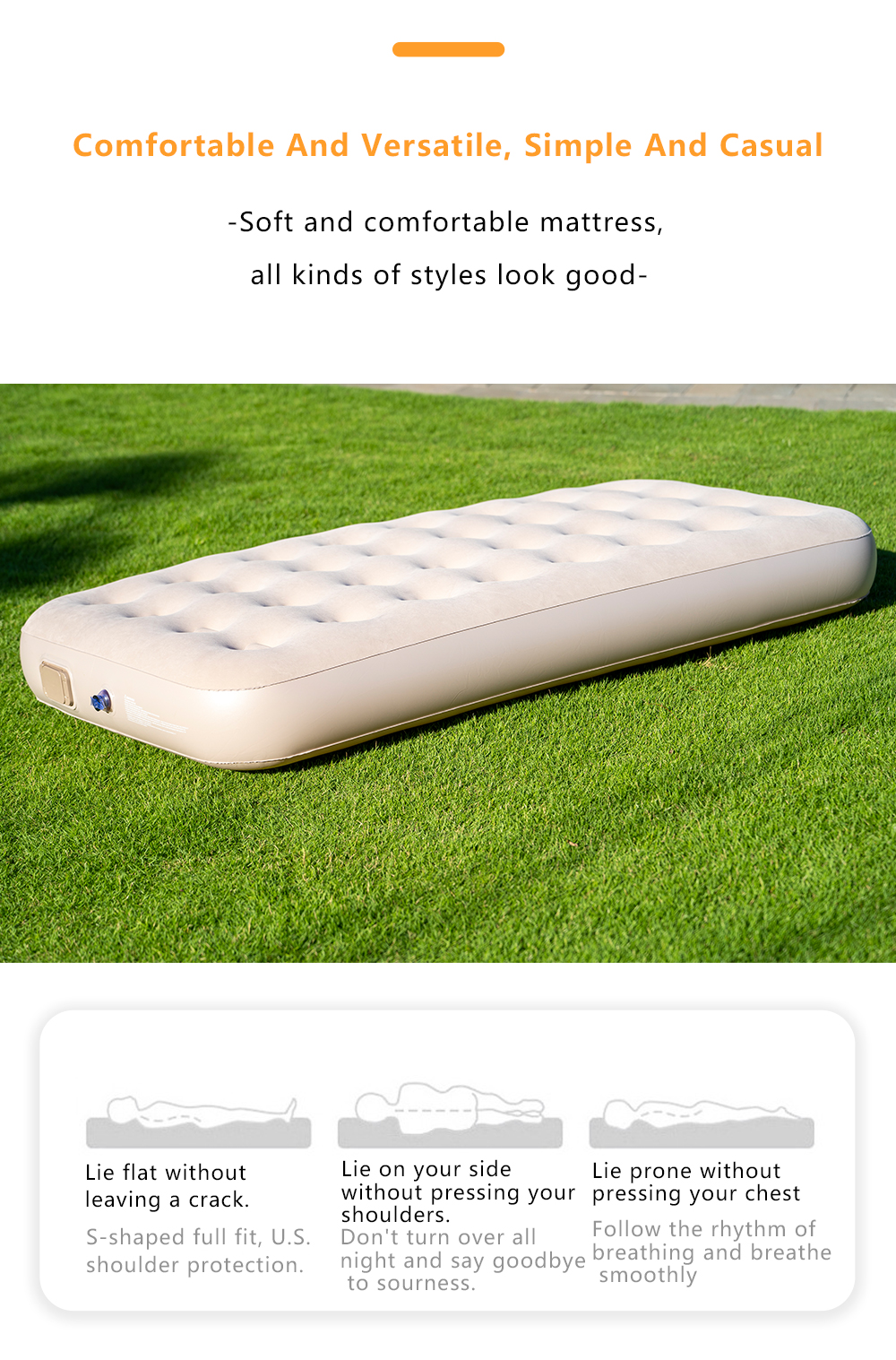 Надувной матрас с флокированной поверхностью (Inflatable Flocking Mattress)