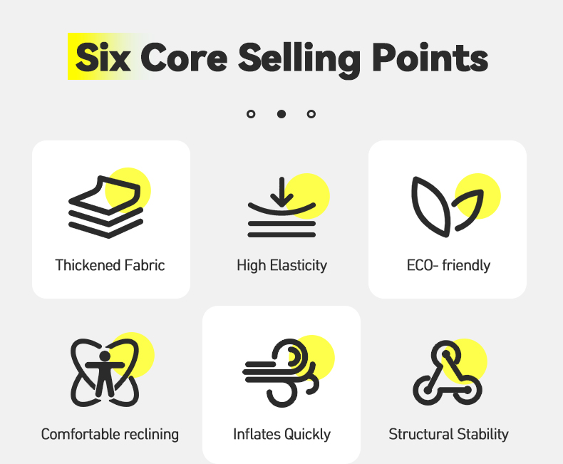 Надувной диван из оксфордской ткани (со светодиодной лентой)