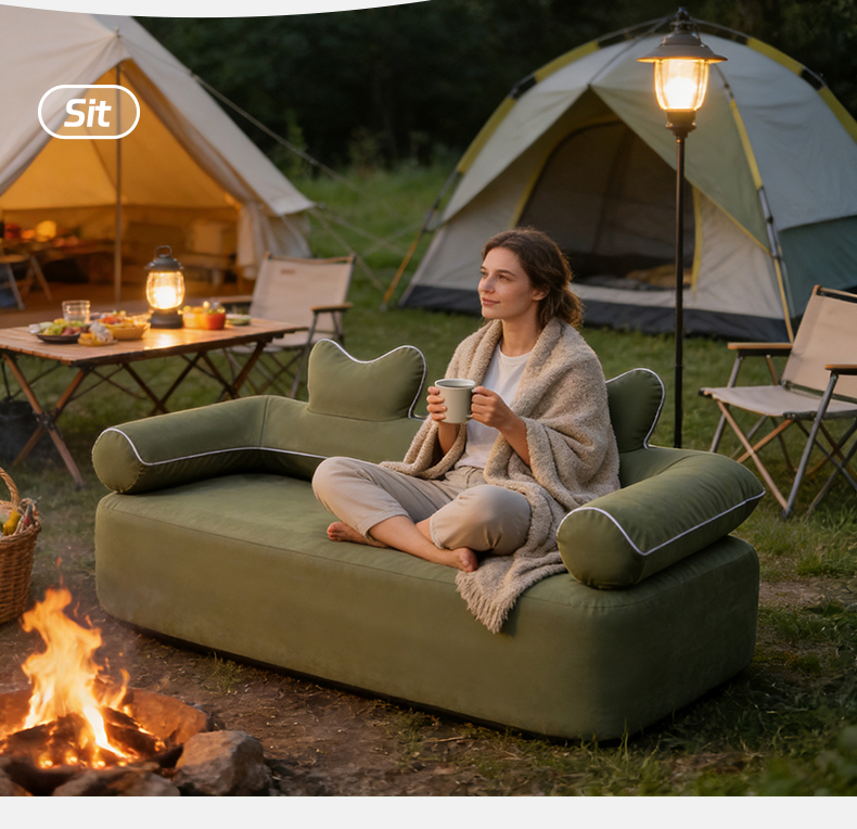 Надувной диван из оксфордской ткани (со светодиодной лентой)