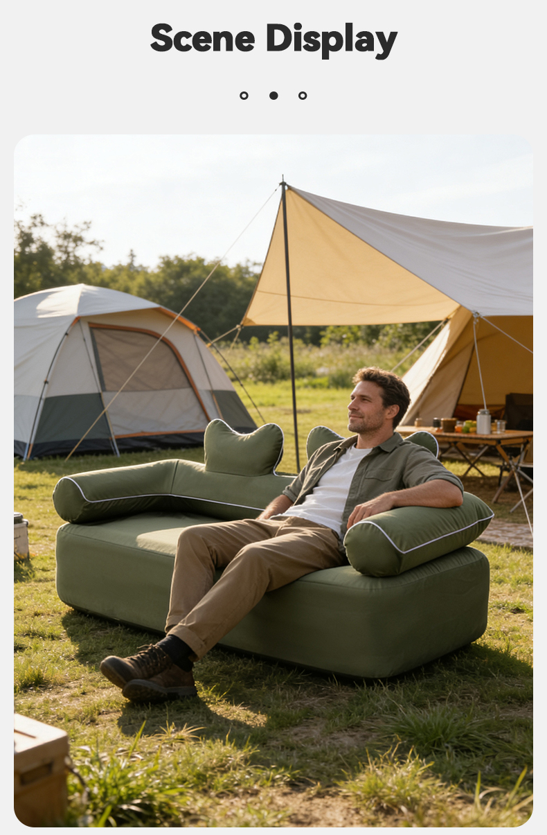 Надувной диван из оксфордской ткани (со светодиодной лентой)