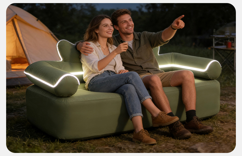 Надувной диван из оксфордской ткани (со светодиодной лентой)