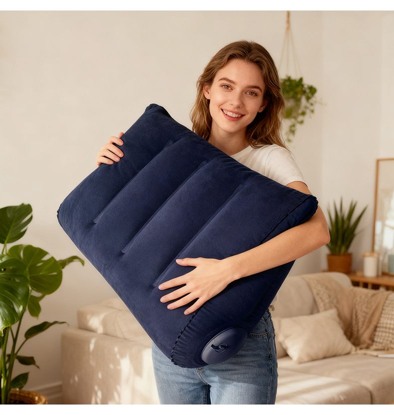 Надувная подушка-шезлонг с помповым механизмом нажатия