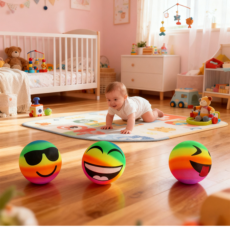 Радужный смайл-мяч