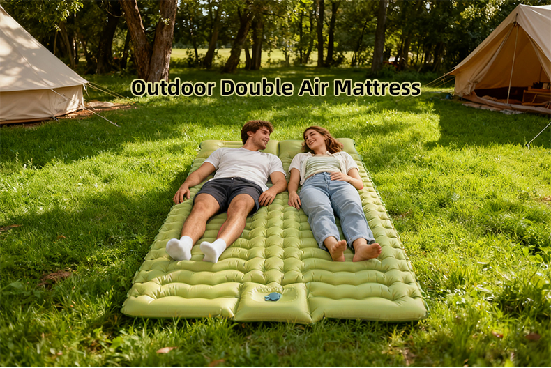 Двуспальный надувной матрас для отдыха на природе