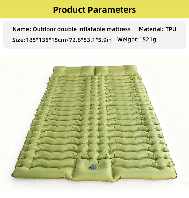 Двуспальный надувной матрас для отдыха на природе