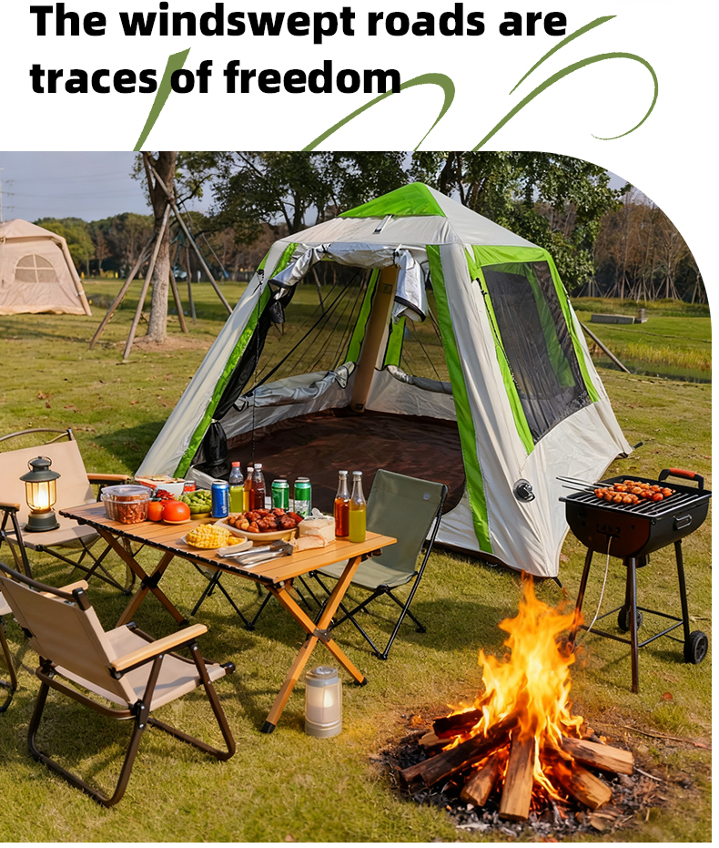 4-метровая палатка бежево-зеленого цвета из оксфордской ткани