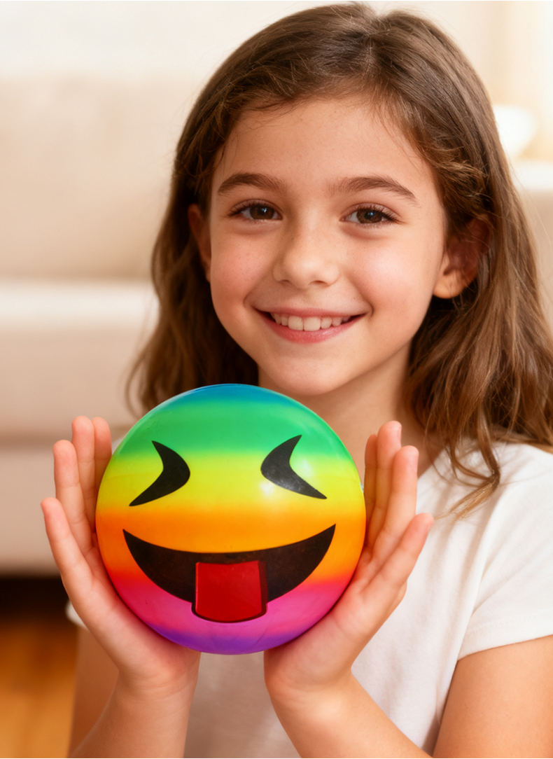 Радужный смайл-мяч