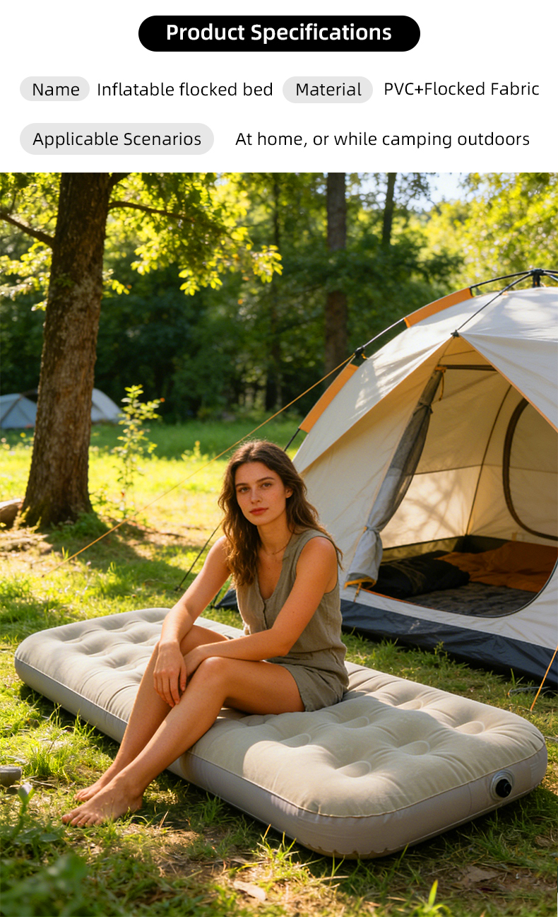 Надувной велюровый матрас Premium