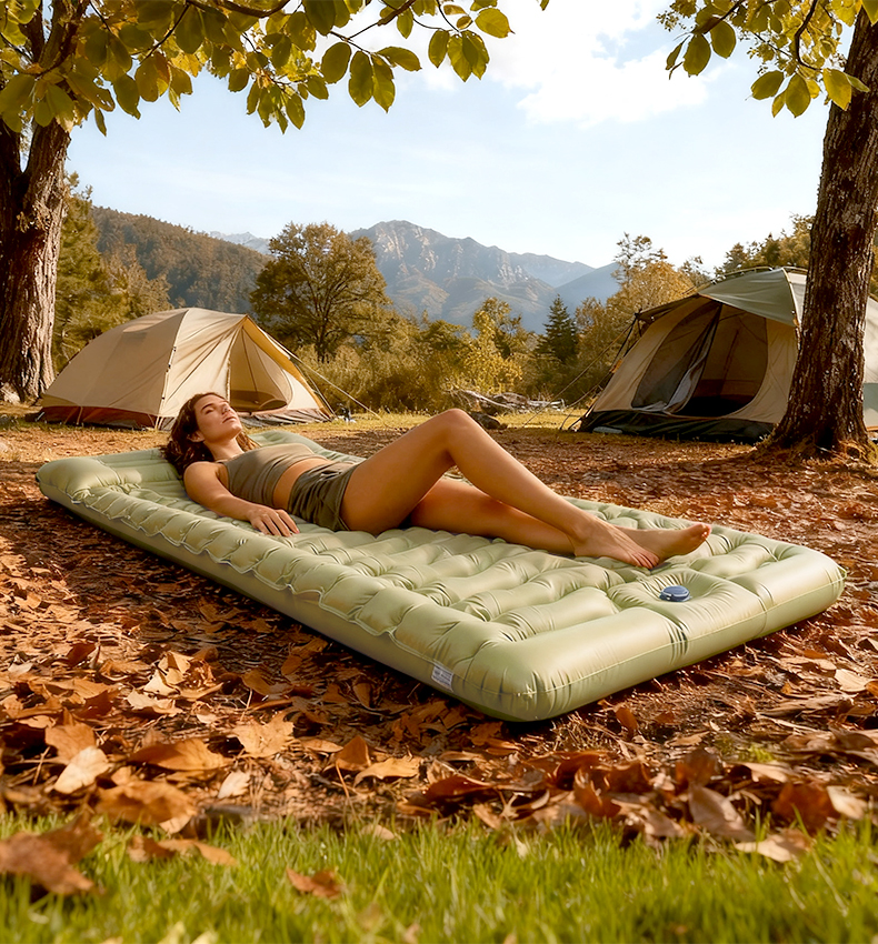Двуспальный надувной матрас для отдыха на природе