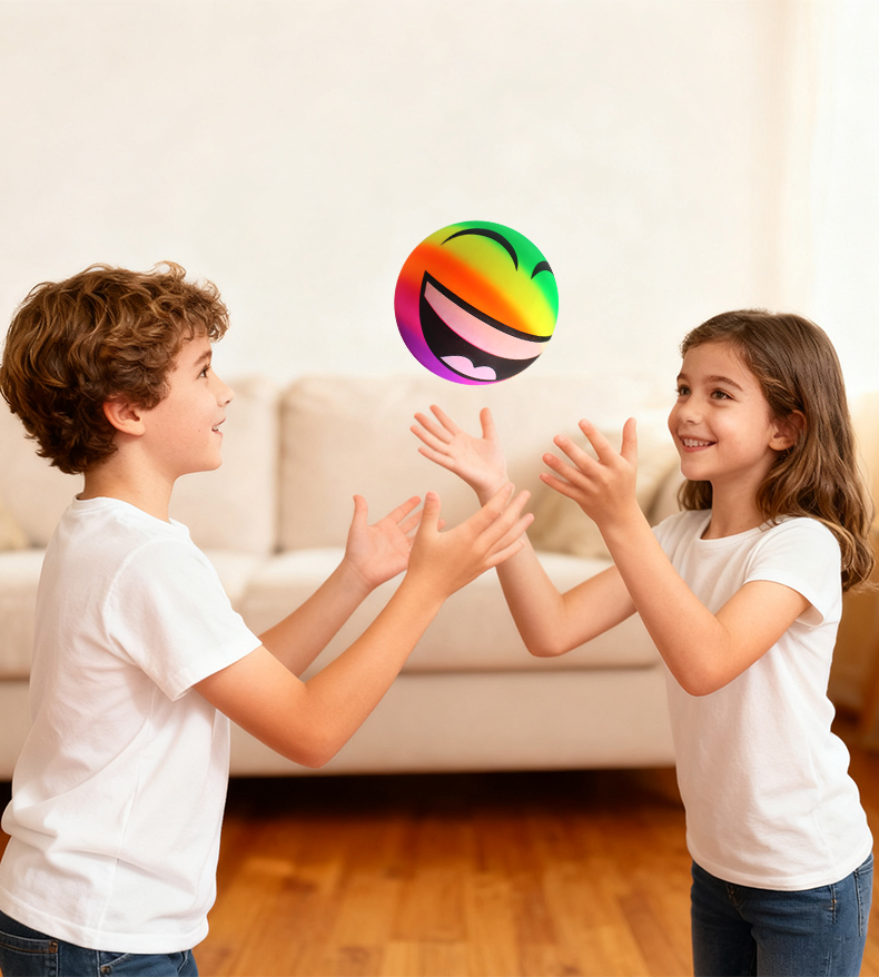 Радужный смайл-мяч