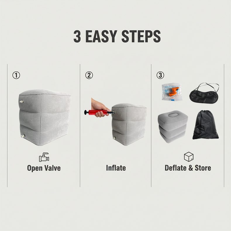 Дорожная надувная подставка для ног (Travel Inflatable Foot Mat)