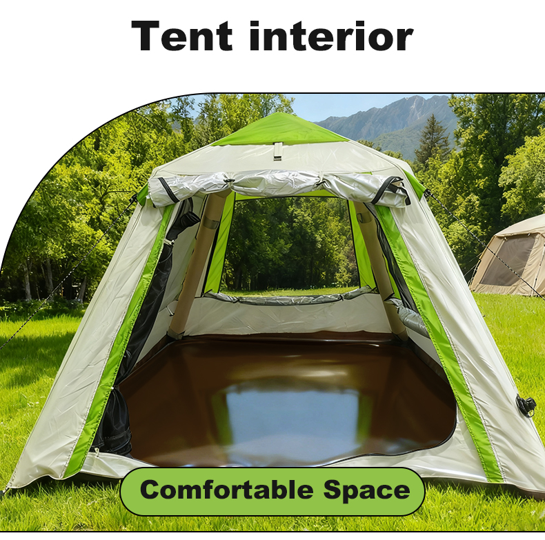 4-метровая палатка бежево-зеленого цвета из оксфордской ткани