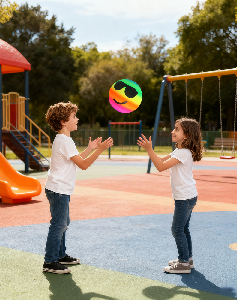 Радужный смайл-мяч