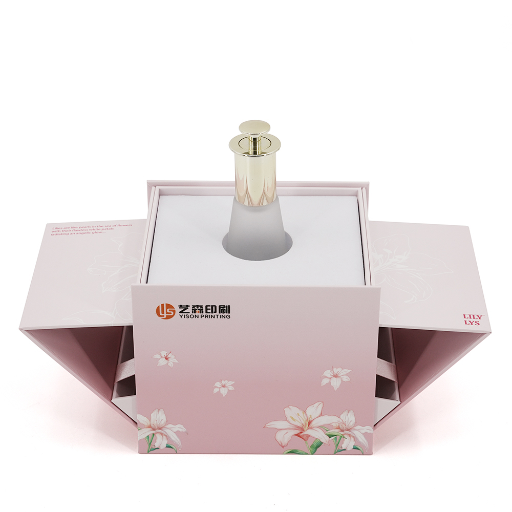 Новый дизайн, квадратная картонная упаковка, высококачественная упаковка для духов, роскошная подарочная коробка для эфирных масел со вставкой