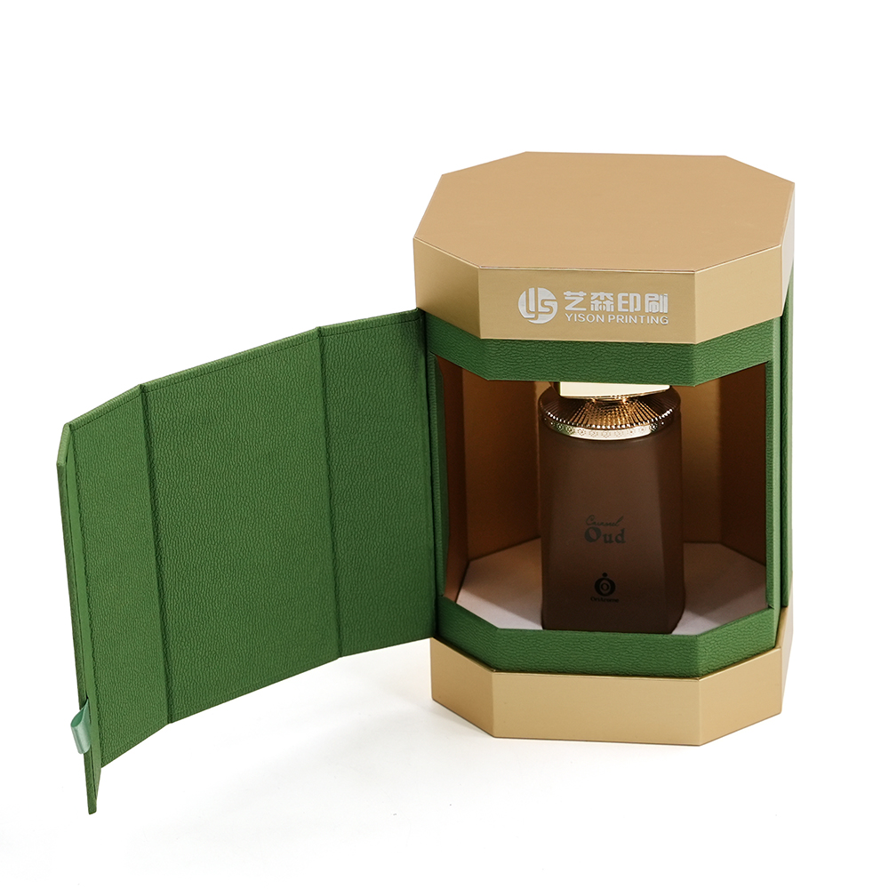 Китай Роскошная восьмиугольная подарочная коробка для парфюмерии с крышкой, изготовленная на заказ. Высококачественная жесткая подарочная коробка для ароматов. - Гуанчжоуское ООО по печатанию “И Сэнь”