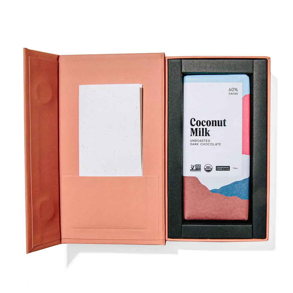 Изготовленная на заказ коробка для шоколада из магнитной бумаги премиум-класса, роскошная жесткая коробка с клапаном для упаковки шоколада