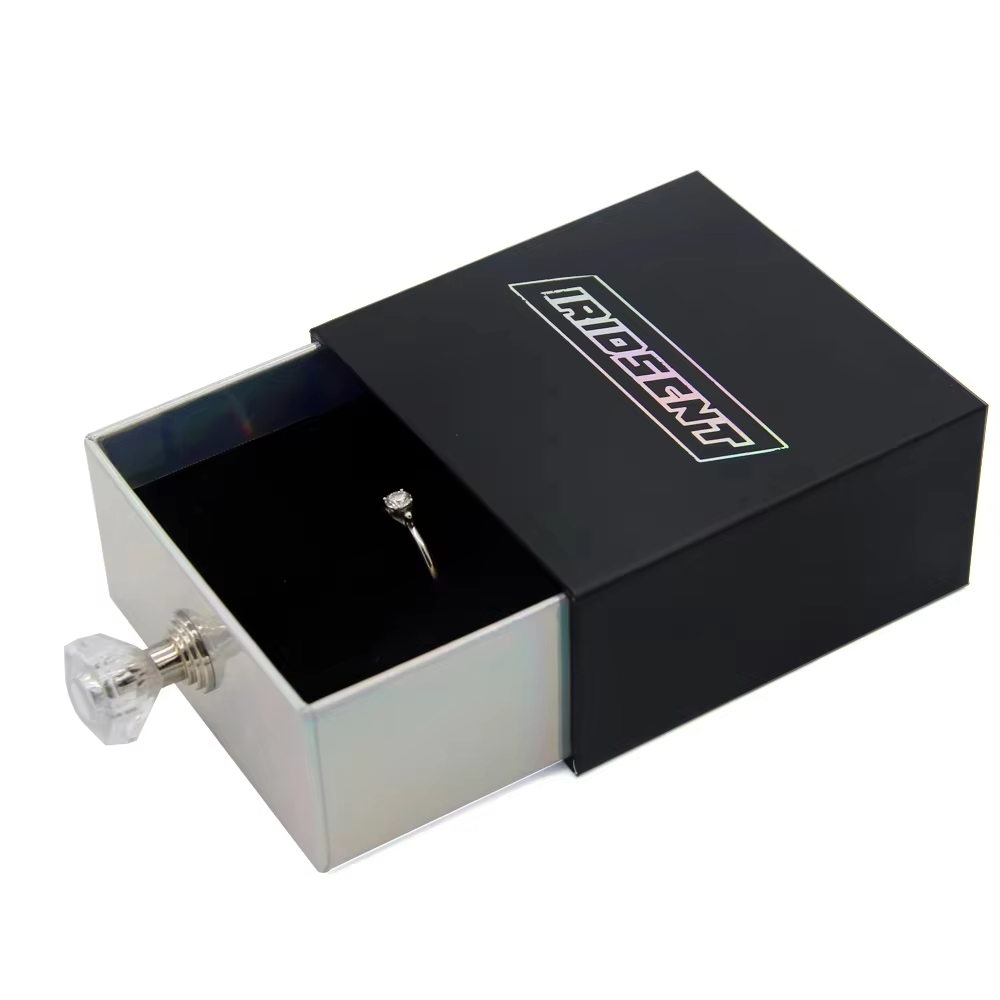 Бесплатный дизайн, изготовление на заказ, картонная выдвижная коробка с ручкой для роскошной упаковки ювелирных изделий.