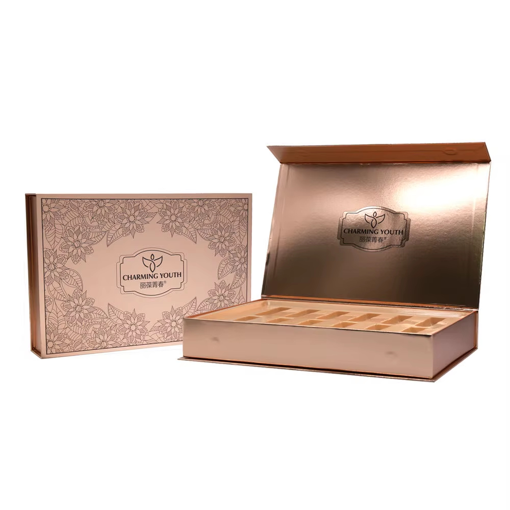 Изготовленная на заказ фабричная упаковка для средств по уходу за кожей: высококачественная подарочная коробка для косметики с магнитной застежкой.