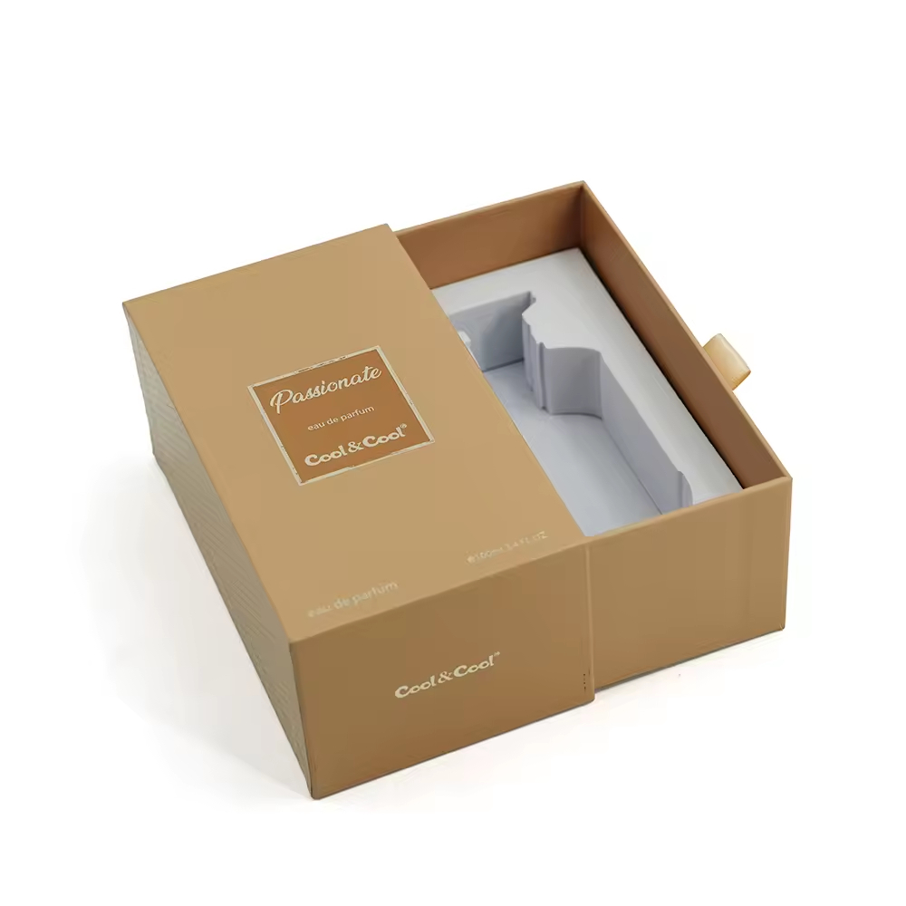 Пустая коробка для духов объемом 100 мл с индивидуальным логотипом, высококачественная картонная подарочная коробка с выдвижным механизмом и вставкой из ЭВА.